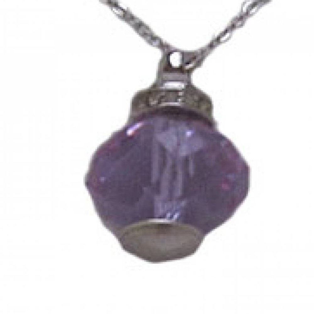 Cut Crystal Pendant Lavender adjustable Swarovski Crystal element silver NWT